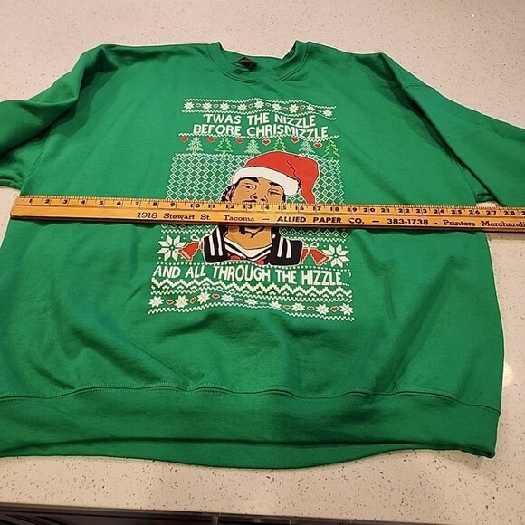 NEW! Snoop Dog “Twas The Night Before Christmas” Green Sweatshirt - XXL 2XL - Picture 5 of 5